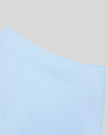 Closeup of the back waistband on the TrackLine Rally A-Line Slit Skirt in sky blue