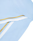 Side waistband detail with contrast panel accents on the TrackLine Rally A-Line Slit Skirt