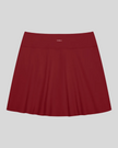 TrackLine Rally A-Line Slit Skirt in wine red back view with clean A-line silhouette