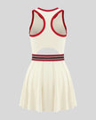 TrackLine Rally Dress in Beige 3D back view
