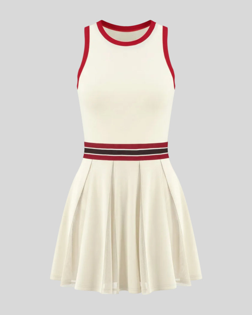 TrackLine Rally Dress in Beige 3D front view