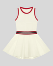 TrackLine Rally Dress in Beige front view
