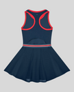 TrackLine Rally Dress in Navy Blue back view