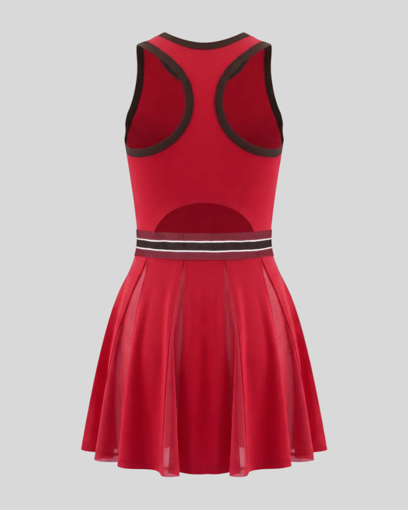 TrackLine Rally Dress in Red 3D back view