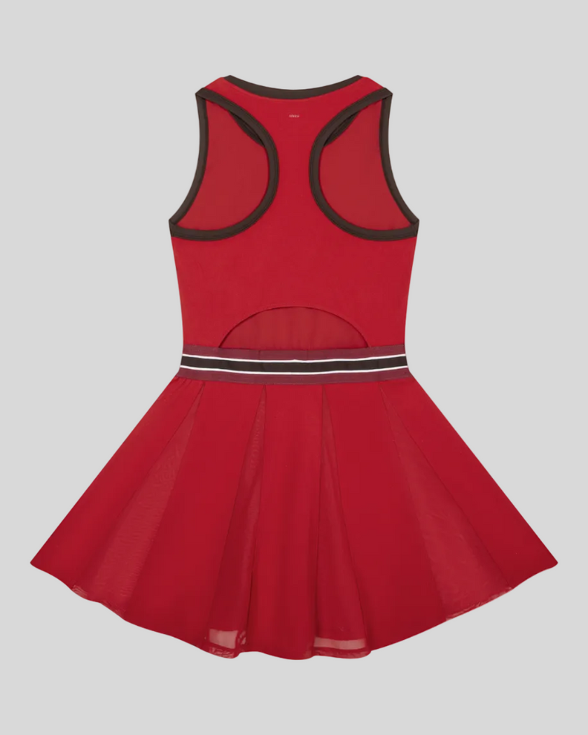 TrackLine Rally Dress in Red back view