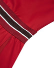 Striped waistband detail of the TrackLine Rally Dress