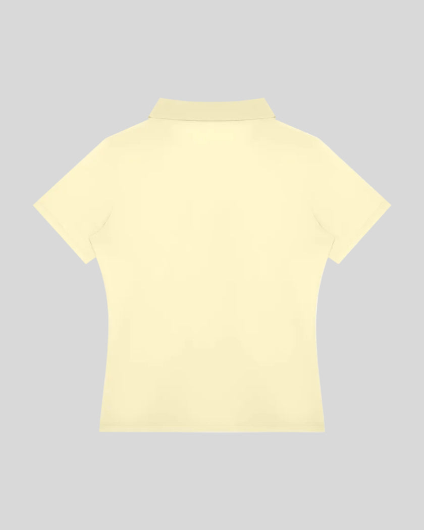 Athlesi TrackLine Rally Polo Shirt in light yellow, back view