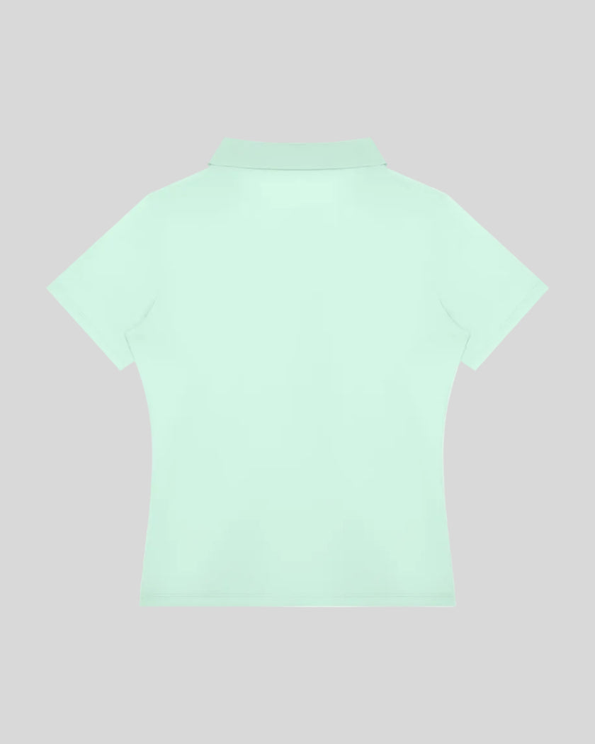 Athlesi TrackLine Rally Polo Shirt in mint green, back view