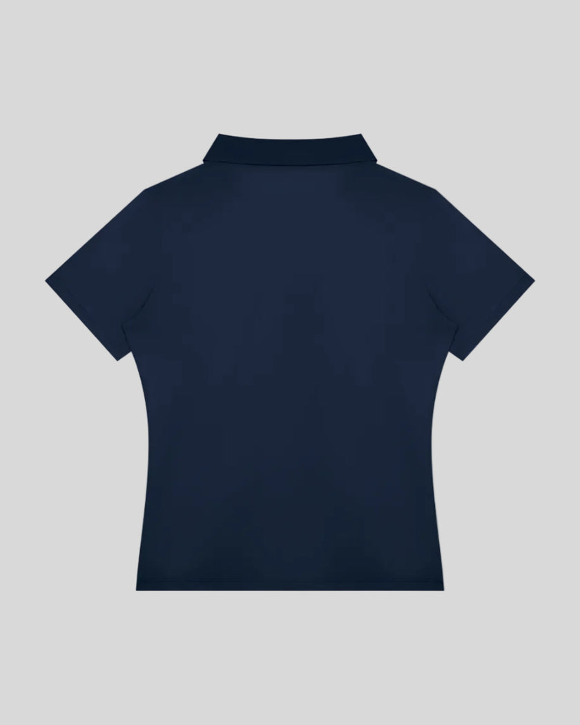 Athlesi TrackLine Rally Polo Shirt in navy blue, back view