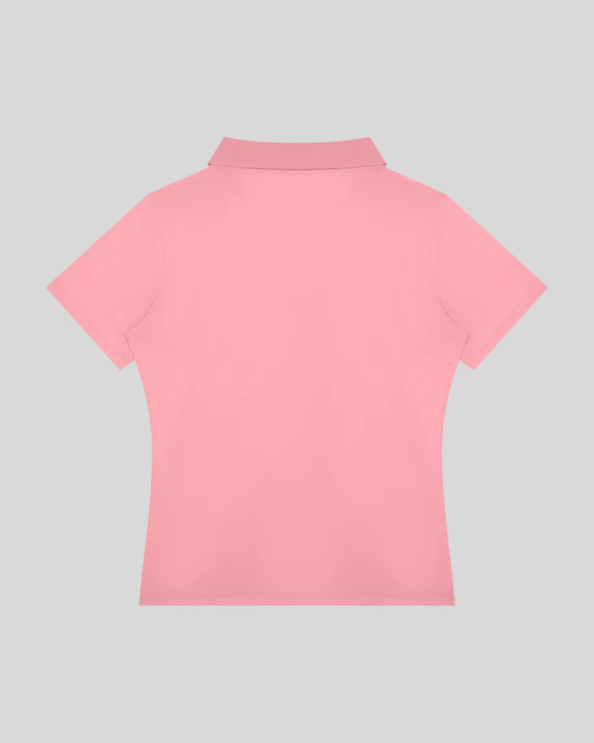 Athlesi TrackLine Rally Polo Shirt in pink, back view