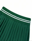 Back waistband closeup of TrackLine Rally Skirt in blackish green
