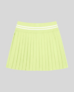 Back view of TrackLine Rally Skirt in light green with classic pleated silhouette