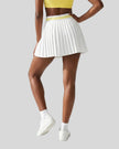Back view of TrackLine Rally Skirt in white featuring full pleated design