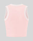 Back view of the TrackLine Rally Tank in Pink with White featuring perforated panel detailing