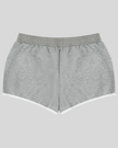 TrackLine Retro Shorts in Flower Gray with White contrast binding back view