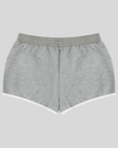 Athlesi TrackLine Retro Shorts in flower gray and white back view with sporty retro silhouette