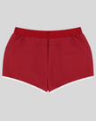TrackLine Retro Shorts in Navy Blue with Red contrast binding back view