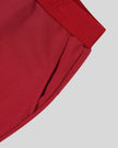 Side pocket detail of the Athlesi TrackLine Retro Shorts in red and white