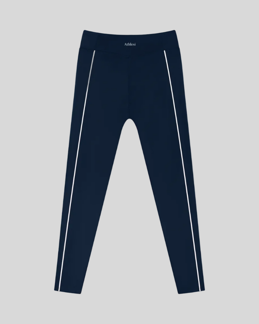 Trackline Riviera Leggings back view in Navy Blue