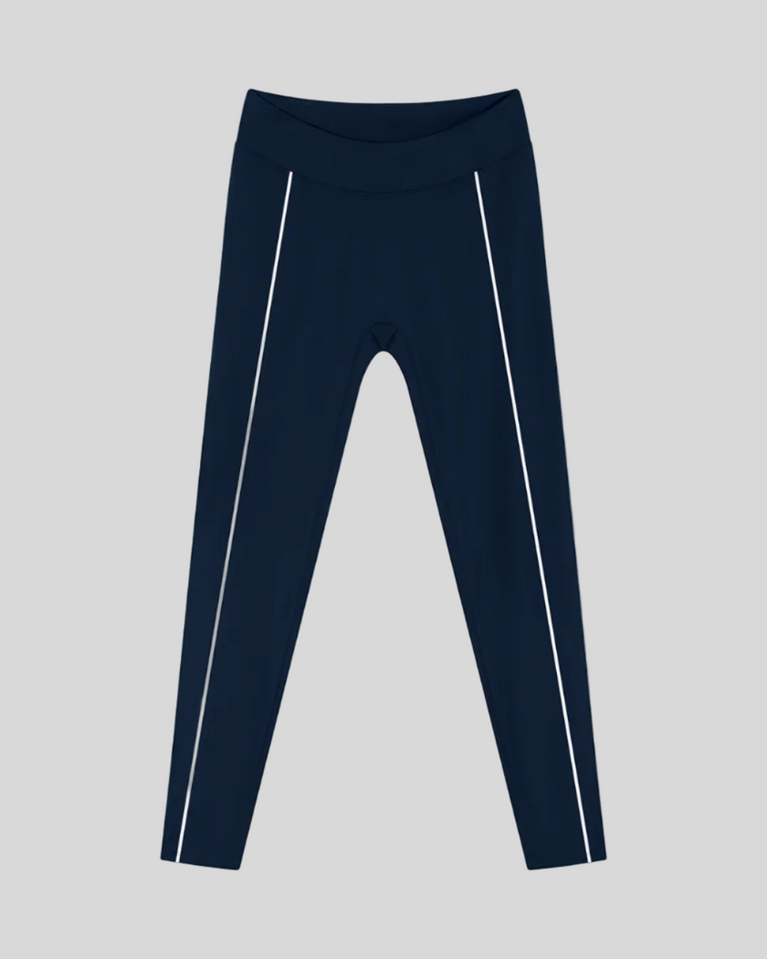 Trackline Riviera Leggings front view in Navy Blue