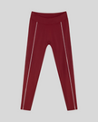 Trackline Riviera Leggings front view in Wine Red