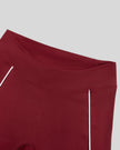 Trackline Riviera Leggings front waistband closeup in Wine Red