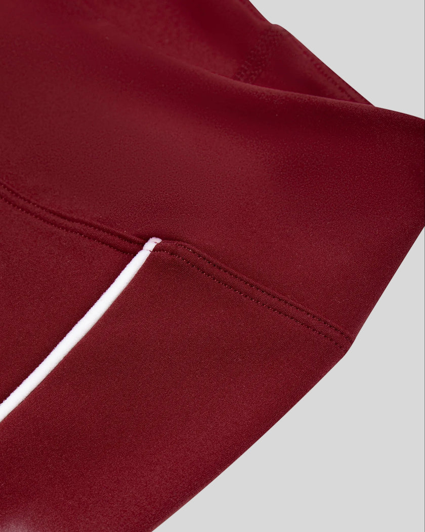 Side waistband and contrast piping detail of the TrackLine Riviera Leggings