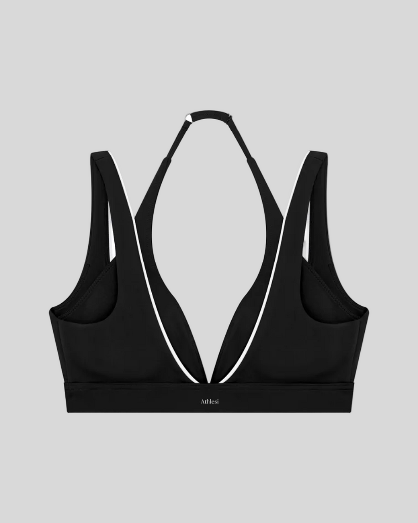 TrackLine Riviera Sports Bra in black back view