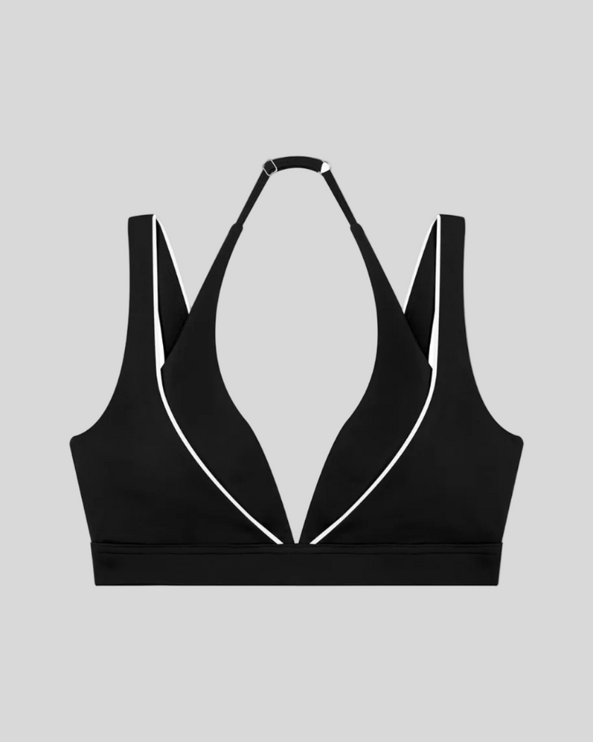 TrackLine Riviera Sports Bra in black front view