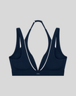 TrackLine Riviera Sports Bra in navy blue back view