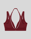 TrackLine Riviera Sports Bra in wine red back view