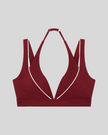 TrackLine Riviera Sports Bra in wine red front view