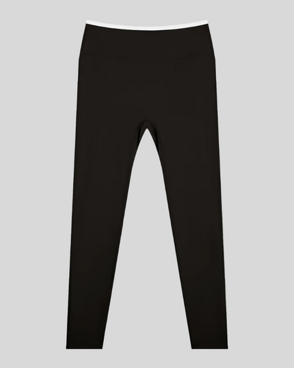 TrackLine Sculpt Leggings in black and white front view with high-rise waistband and sculpting fit