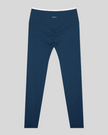Back view of TrackLine Sculpt Leggings in blue and white with contour shaping and ruched detail