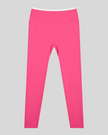 TrackLine Sculpt Leggings in rose pink and white front view with high-rise waistband and sculpting fit