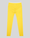 Back view of TrackLine Sculpt Leggings in yellow and white with contour shaping and ruched detail