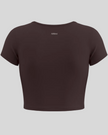 Back view of TrackLine Sculpt Tee in brown with short sleeves and subtle Athlesi logo