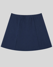 Back view flatlay of the Athlesi TrackLine Slit Skirt in blue