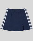 Athlesi TrackLine Slit Skirt in blue with contrast stripe detailing shown in flatlay front view
