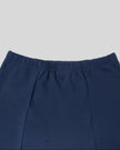 Back waistband detail closeup of the Athlesi TrackLine Slit Skirt in blue