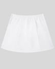 Back view flatlay of the Athlesi TrackLine Slit Skirt in white