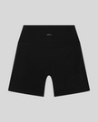TrackLine Sprint Shorts in black back view with high-rise waistband