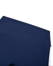 Front waistband detail of the TrackLine Sprint Shorts in navy blue