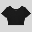 TrackLine Synergy Cropped Tee in Black, back view