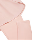 Closeup of overlay shorts and fitted legging construction on TrackLine Synergy Layered Leggings in light pink