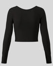 TrackLine Synergy Long Sleeve Top in black with fitted long sleeves and clean back design