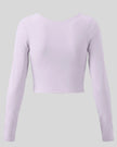 TrackLine Synergy Long Sleeve Top in light purple with fitted long sleeves and clean back design