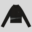 TrackLine Synergy Performance Jacket in Black with Dark Gray color-block panel, front view