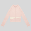 TrackLine Synergy Performance Jacket in Light Pink with Apricot color-block panel, front view