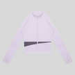 TrackLine Synergy Performance Jacket in Light Purple with Deep Purple color-block panel, front view